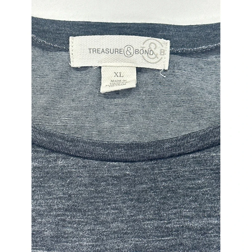 Treasure & Bond Gray Ruched Side Sleeveless Sheath Dress XL Heathered Knit